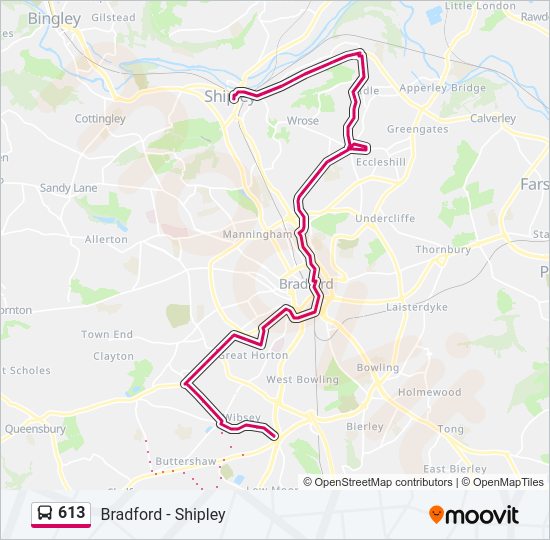 613 bus Line Map