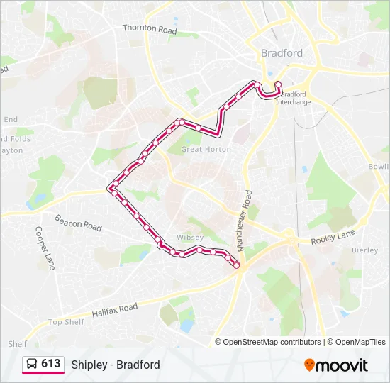 613 Bus Line Map