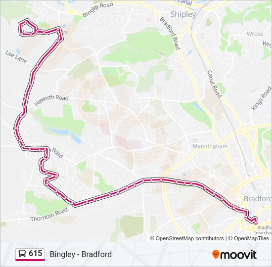 615 bus Line Map