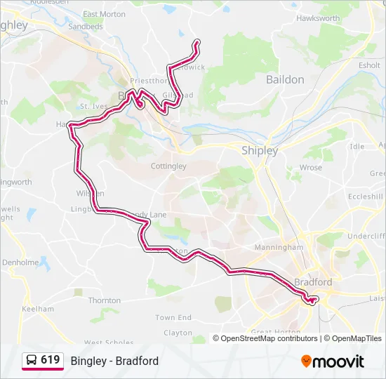 619 Bus Line Map