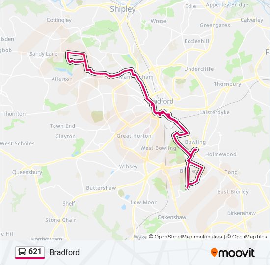 621 Bus Line Map