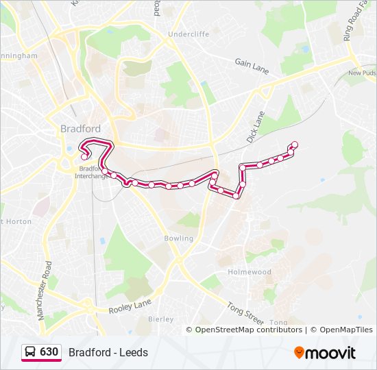 Bradford Map Street View 630 Route: Schedules, Stops & Maps - Bradford City Centre (Updated)