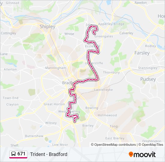 671 Bus Line Map