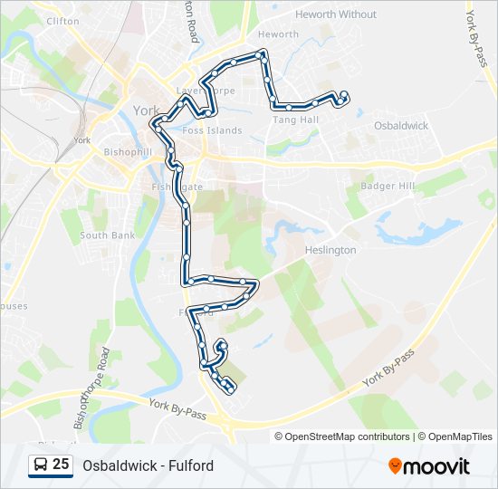 25 bus Line Map