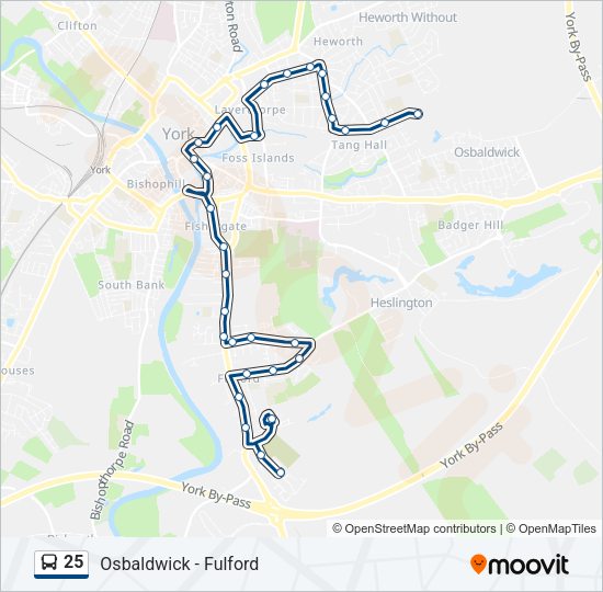 25 Bus Line Map