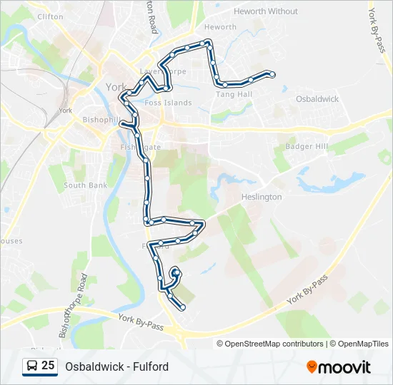 25 Bus Line Map
