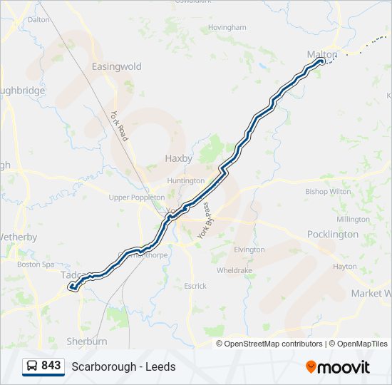 843 bus Line Map