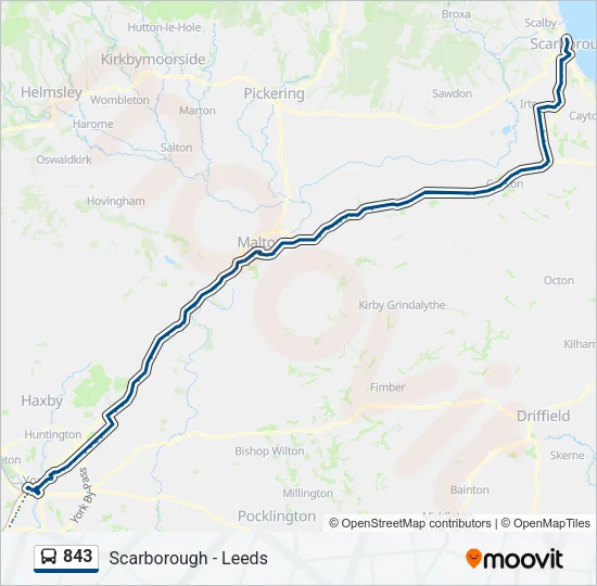 843 Bus Line Map