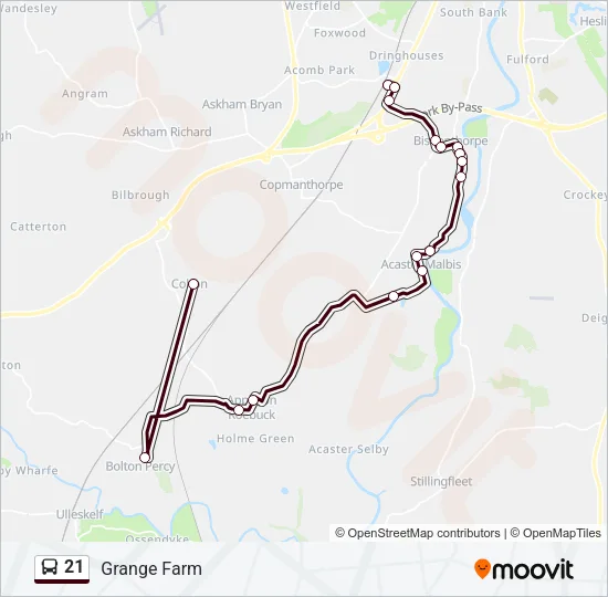 21 Bus Line Map