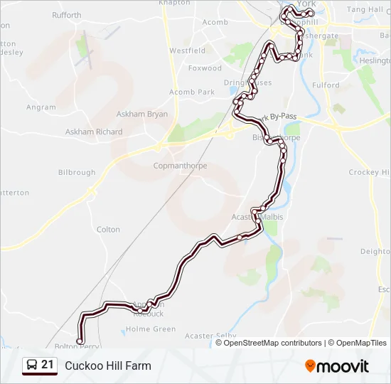 21 Bus Line Map