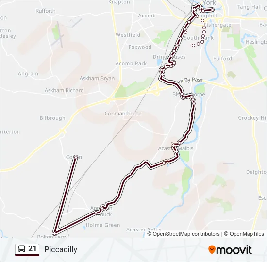 21 Bus Line Map