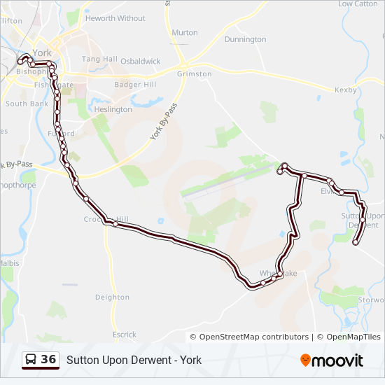 Bus 36 Route Map 36 Route: Schedules, Stops & Maps - York (Updated)