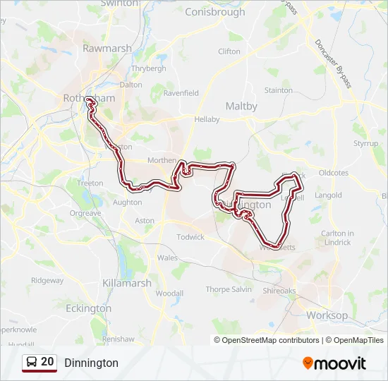 20 Bus Line Map