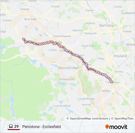 Bus 29 Route Map 29 Route: Schedules, Stops & Maps - Crow Edge (Updated)