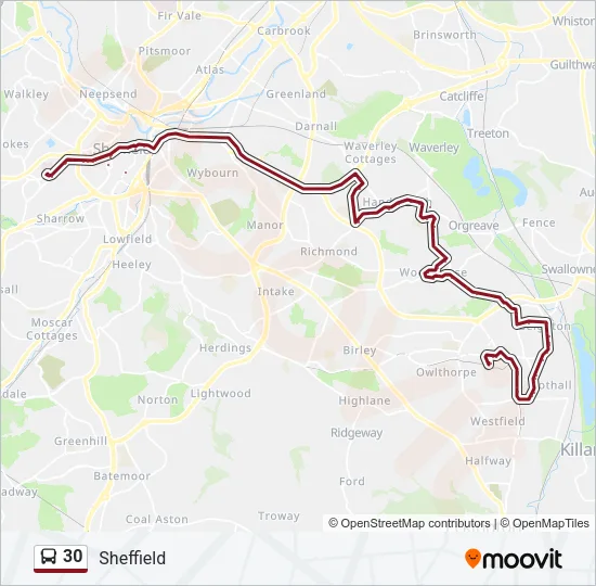 30 Bus Line Map