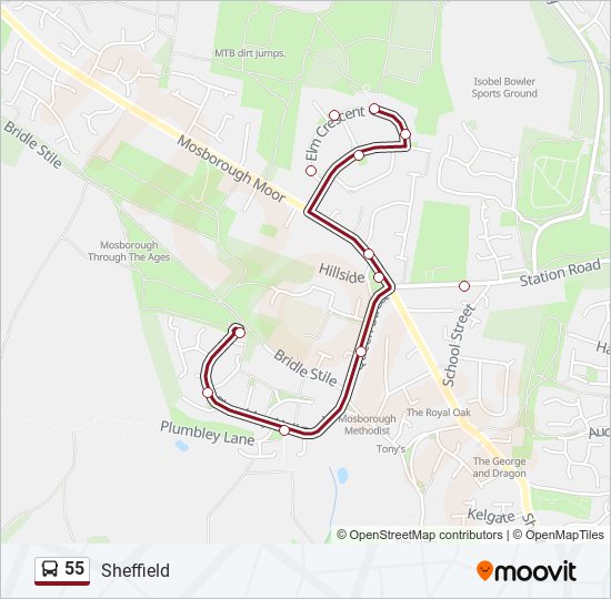 55 bus Line Map