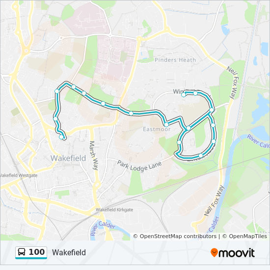 Bus 100 Route Map 100 Route: Schedules, Stops & Maps - East Moor (Updated)