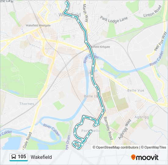 105 Bus Line Map