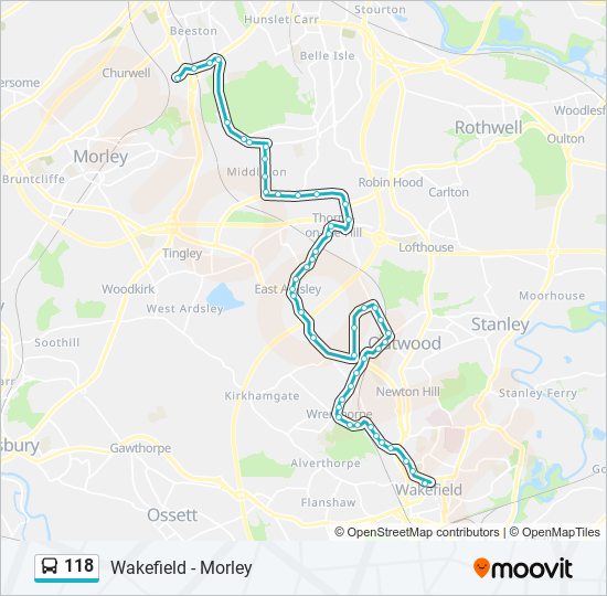 118 bus Line Map