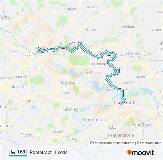 163 bus Line Map