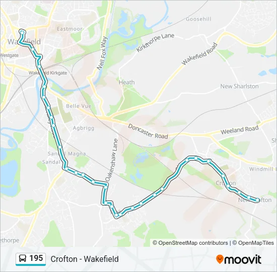 195 Bus Line Map