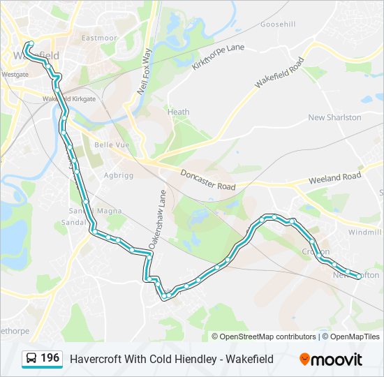 196 bus Line Map