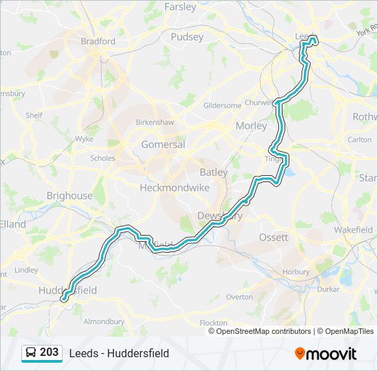 203 bus Line Map