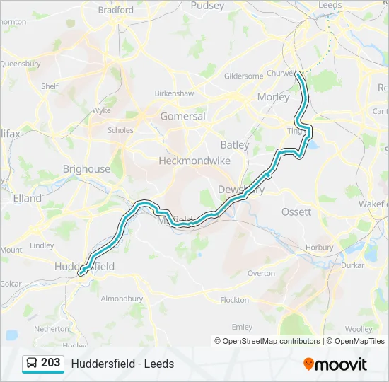 203 Bus Line Map