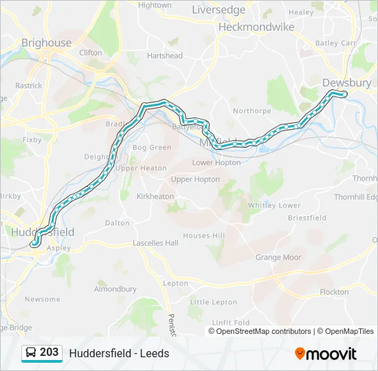 203 Bus Line Map