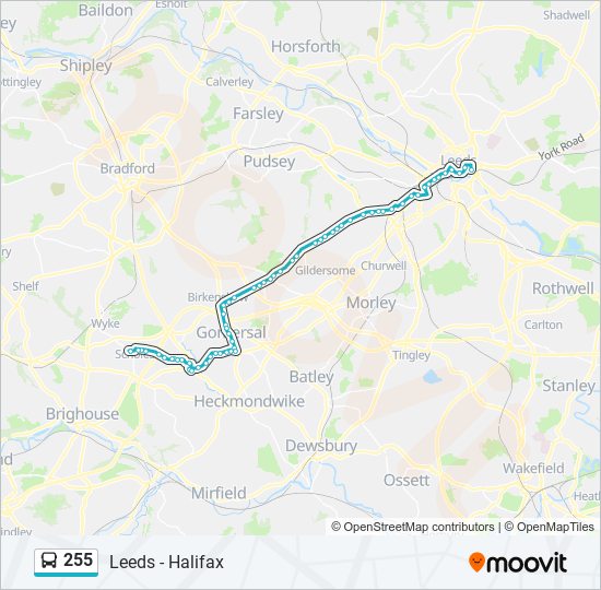 255 bus Line Map
