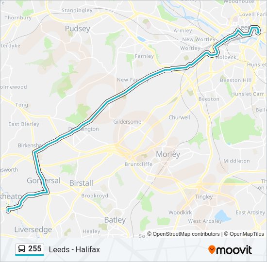 255 Bus Line Map