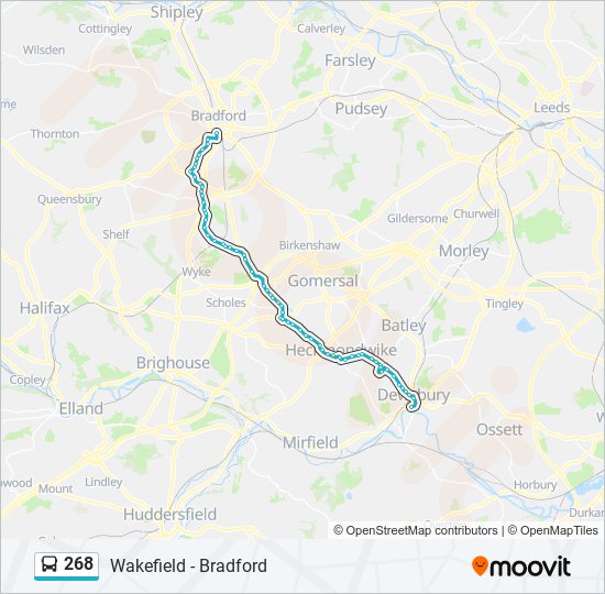 Bus 268 Route Map 268 Route: Schedules, Stops & Maps - Dewsbury (Updated)