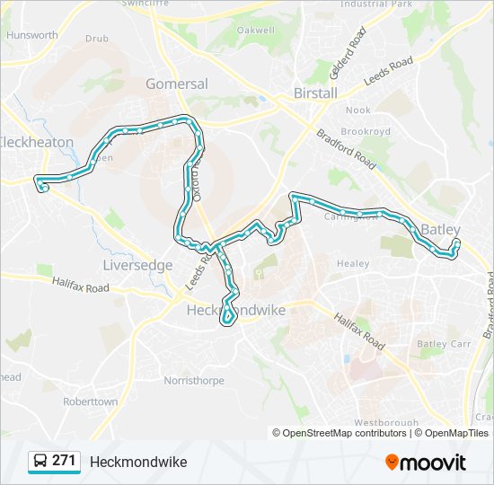 Bus 271 Route Map 271 Route: Schedules, Stops & Maps - Cleckheaton (Updated)