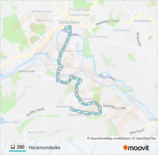 280 Bus Line Map