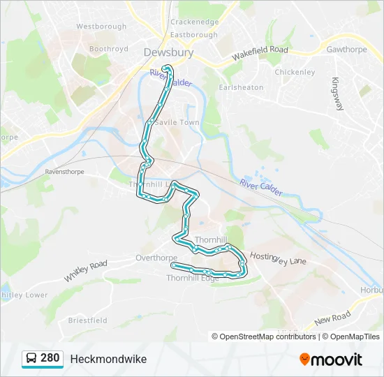 280 Bus Line Map