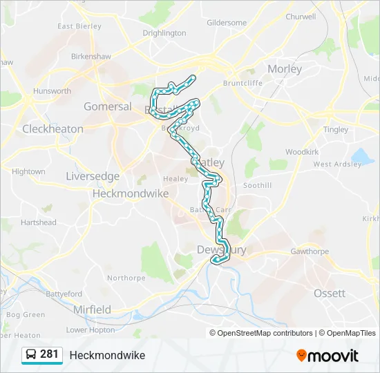 281 Bus Line Map