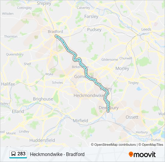 283 Route Schedules, Stops & Maps Dewsbury (Updated)
