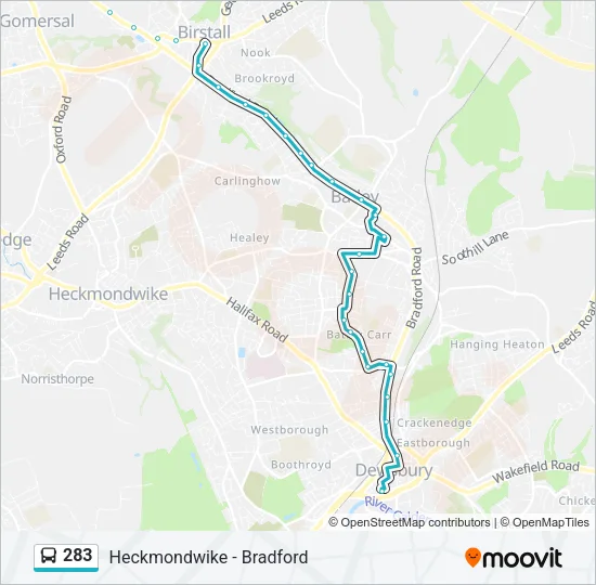 283 Bus Line Map