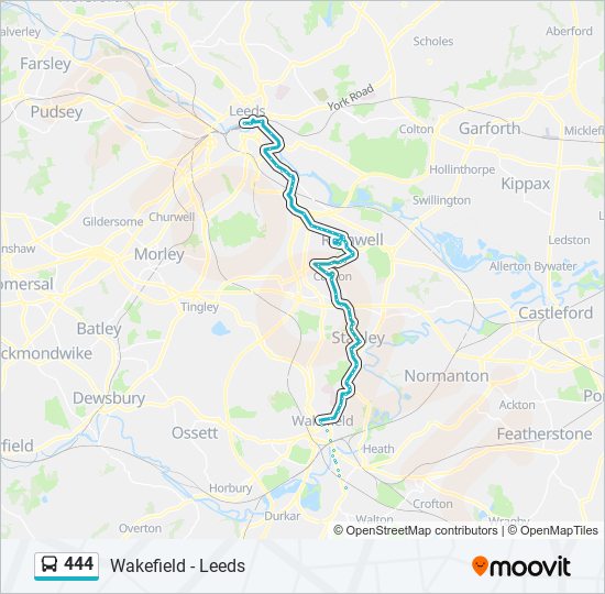 444 bus Line Map