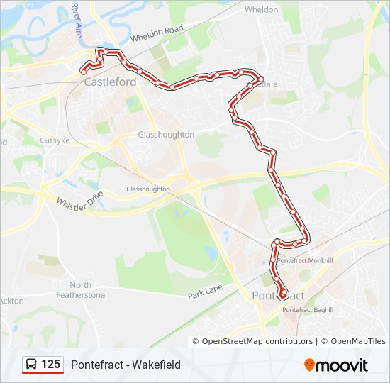 Bus 125 Route Map 125 Route: Schedules, Stops & Maps - Castleford (Updated)