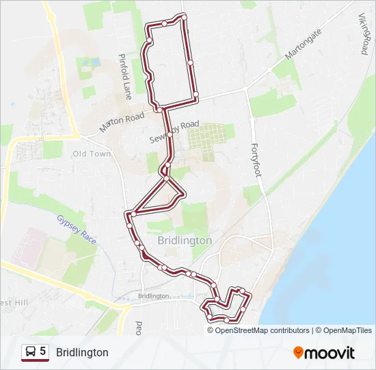 5 Bus Line Map