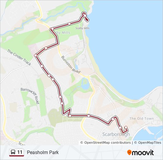 Bx11 Bus Route Map 11 Route: Schedules, Stops & Maps - Peasholm Park (Updated)