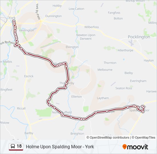 18 bus Line Map