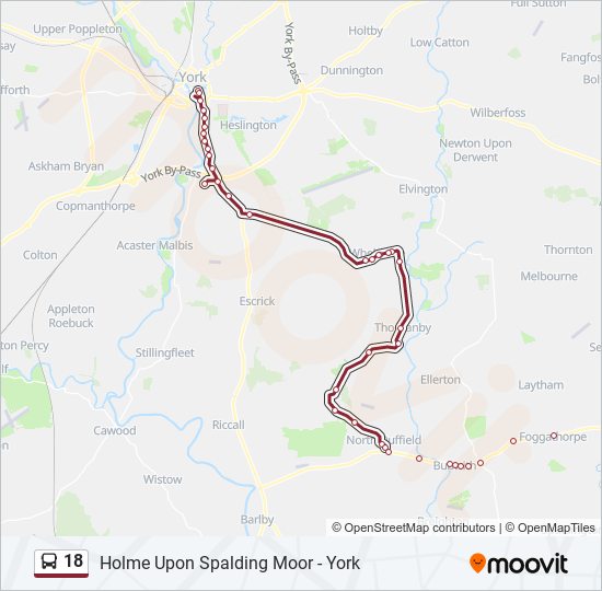 18 bus Line Map