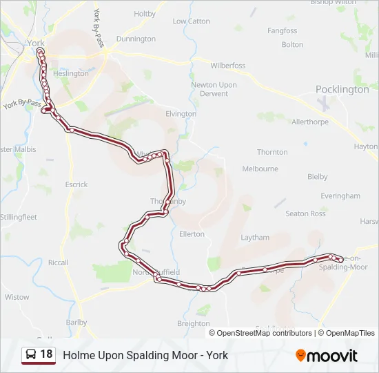 18 Bus Line Map