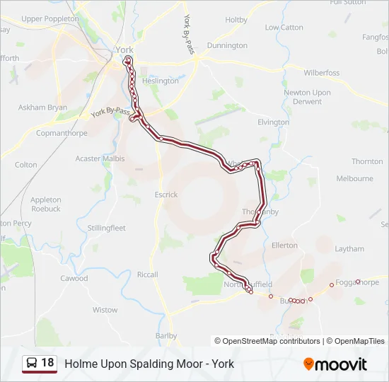 18 Bus Line Map