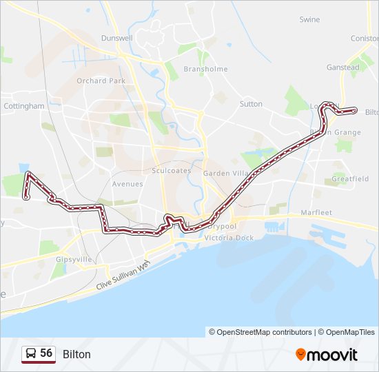 56 bus Line Map