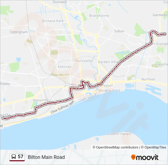 57 Bus Line Map