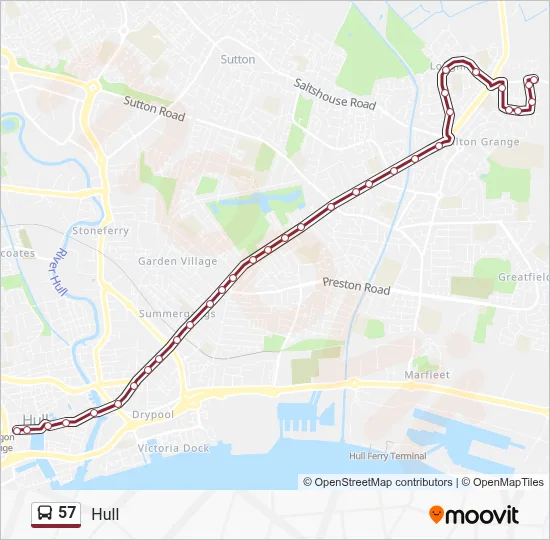 57 Route: Schedules, Stops & Maps - Hull (Updated)