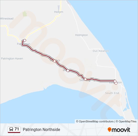 71 Bus Line Map